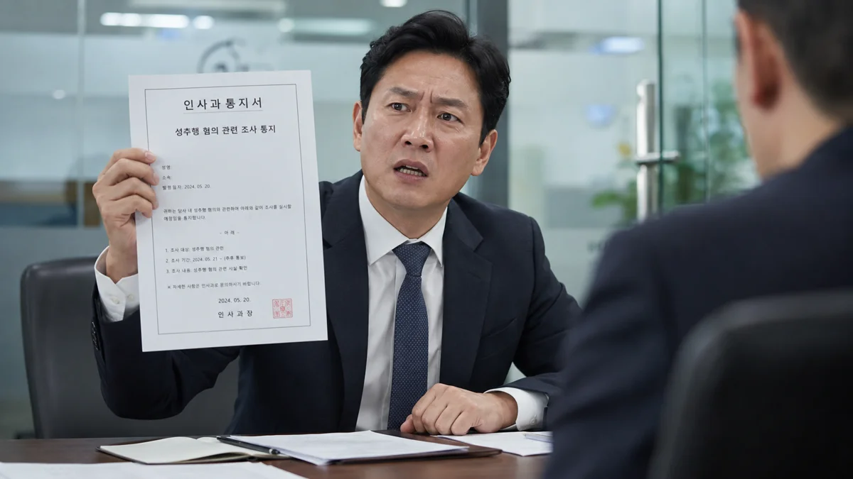인천 성범죄 보안처분 면제|성추행 혐의 관련 인사과 조사 통지서를 든 남성