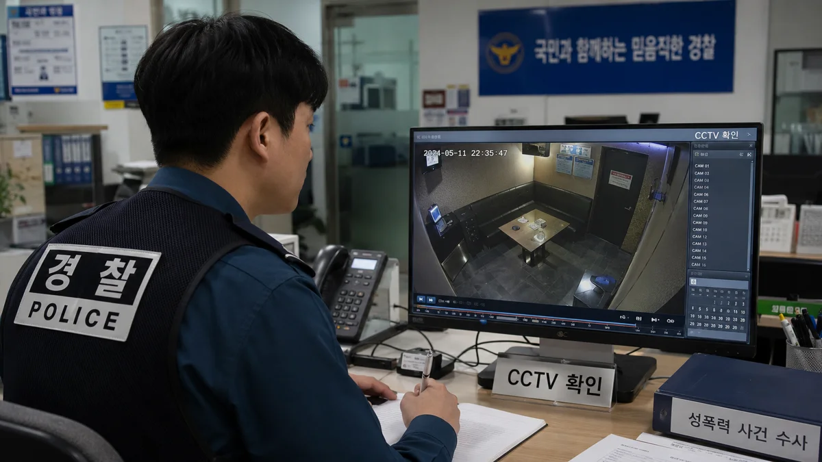 인천 성매매 강요 혐의|성폭력 사건 수사를 위해 CCTV를 확인하는 경찰